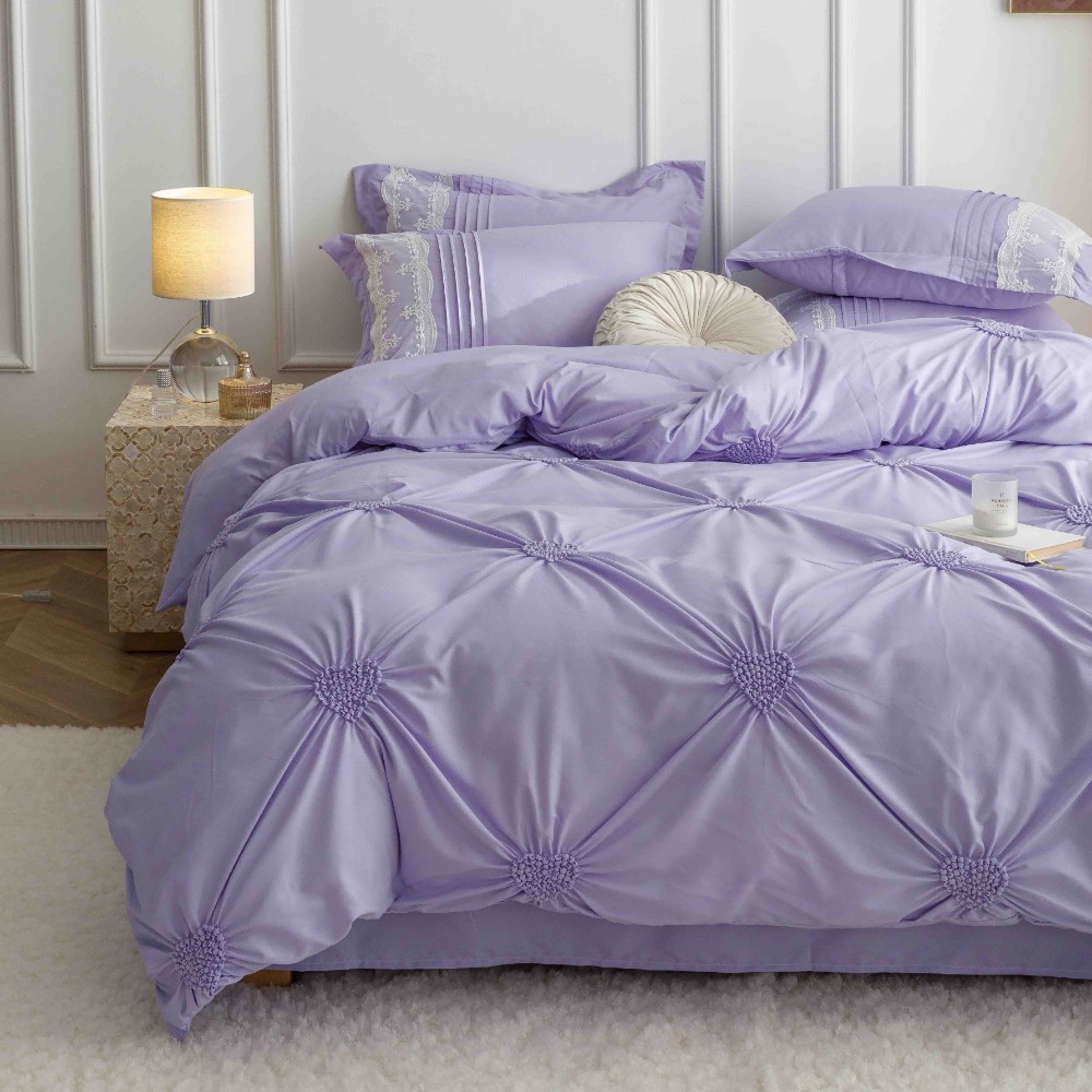 lenjerie cu pliuri inimioare si broderie - lila 2 lenjerie cu pliuri inimioare si broderie - lila