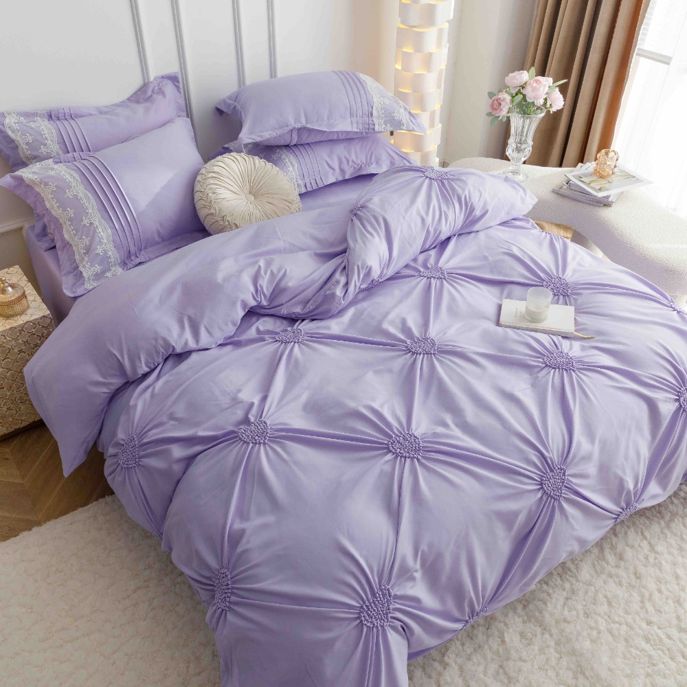 lenjerie cu pliuri inimioare si broderie - lila lenjerie cu pliuri inimioare si broderie - lila