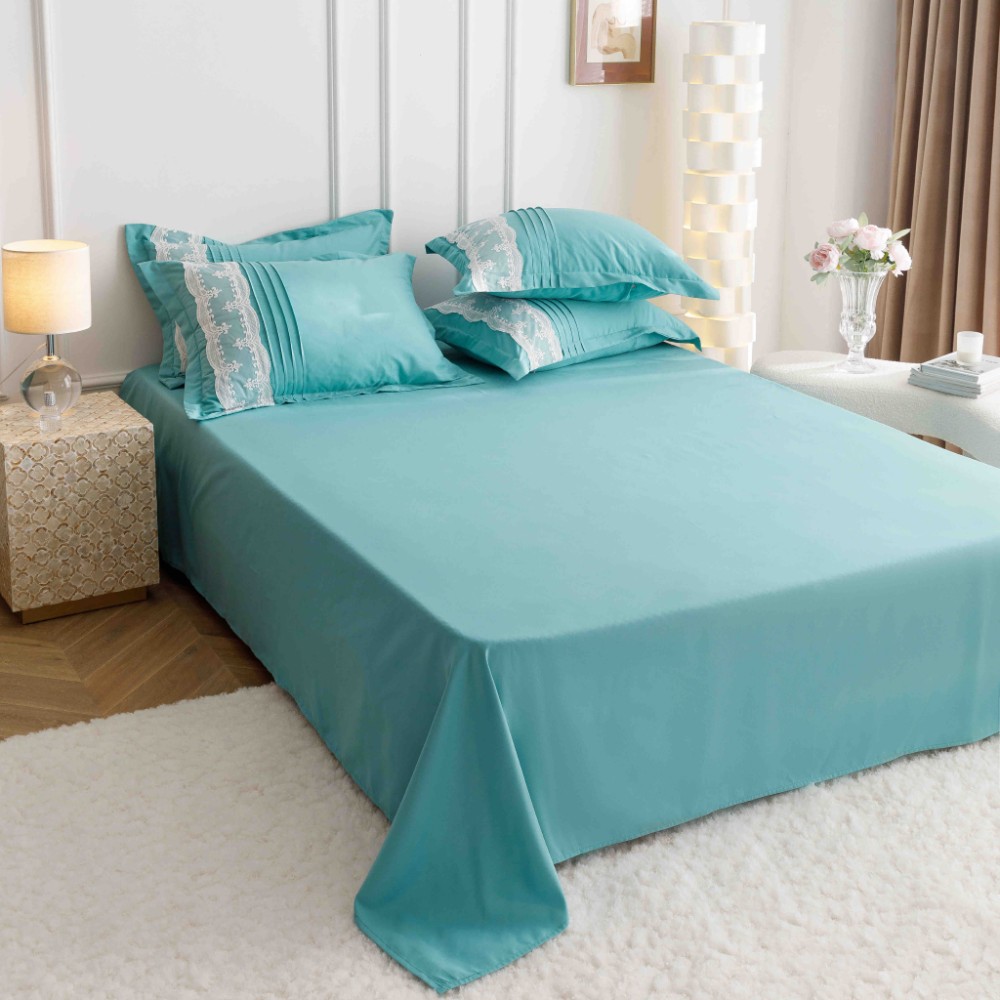 lenjerie cu pliuri inimioare si broderie - menta 1 lenjerie cu pliuri inimioare si broderie - menta