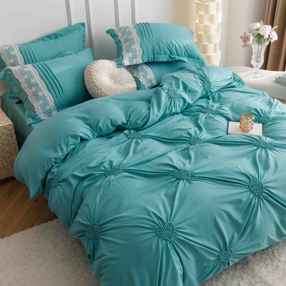 lenjerie cu pliuri inimioare si broderie - menta lenjerie cu pliuri inimioare si broderie - menta