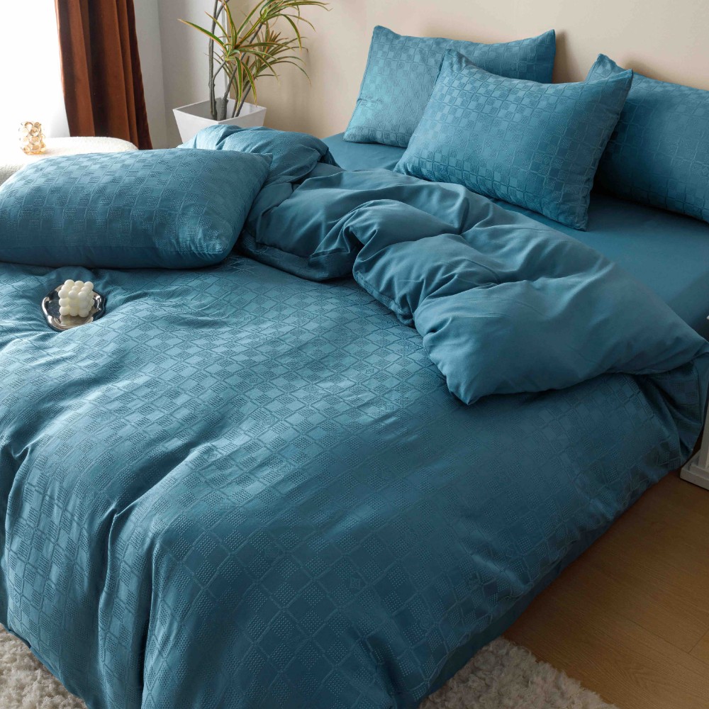 lenjerie jacquard din finet - albastru 1 lenjerie jacquard din finet - albastru