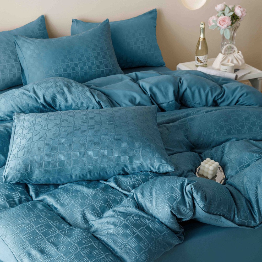 lenjerie jacquard din finet - albastru 2 lenjerie jacquard din finet - albastru