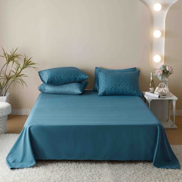 lenjerie jacquard din finet - albastru