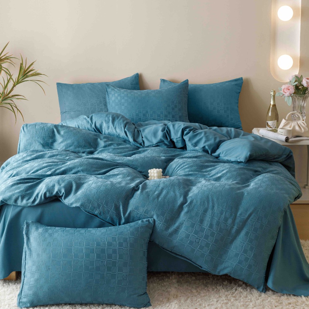 lenjerie jacquard din finet - albastru lenjerie jacquard din finet - albastru