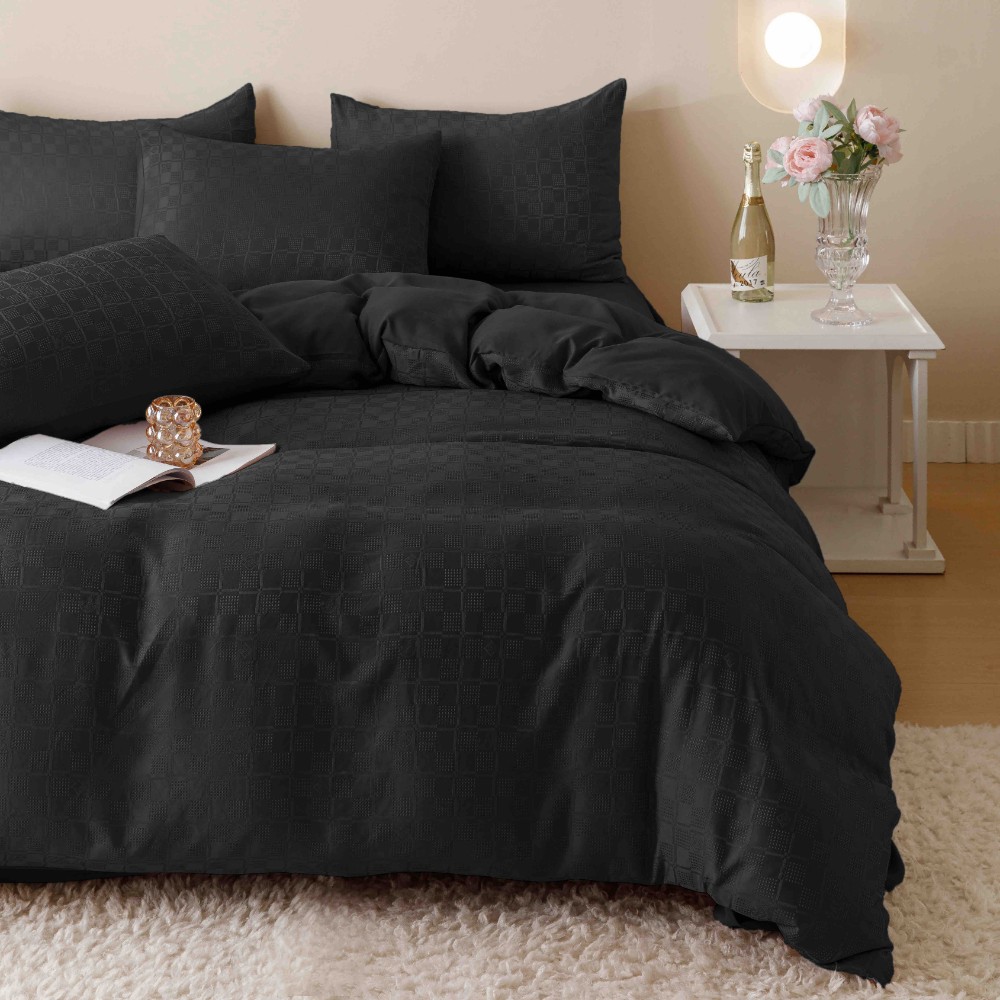 lenjerie jacquard din finet - negru 2 lenjerie jacquard din finet - negru