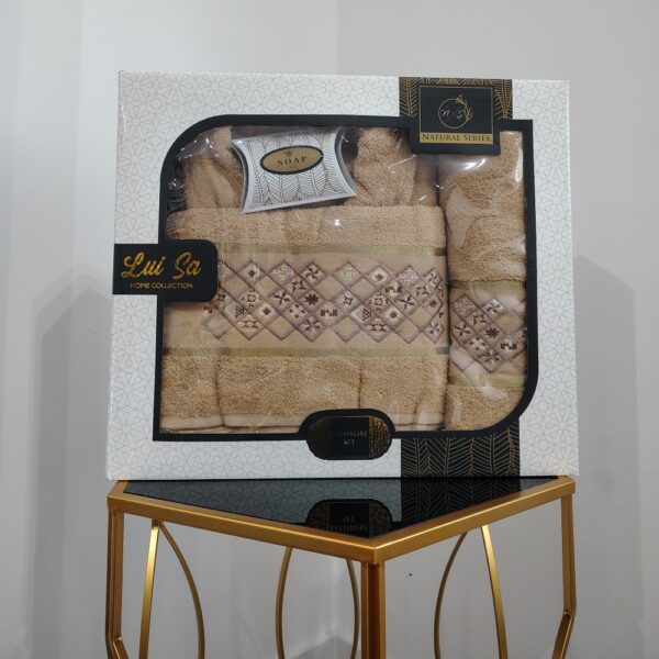 set halat de baie bej