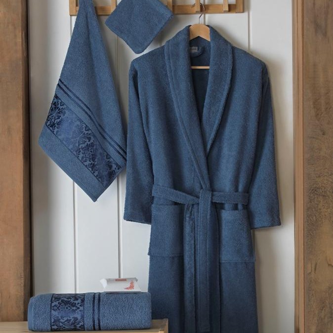 set halat + prosop albastru set halat + prosop albastru