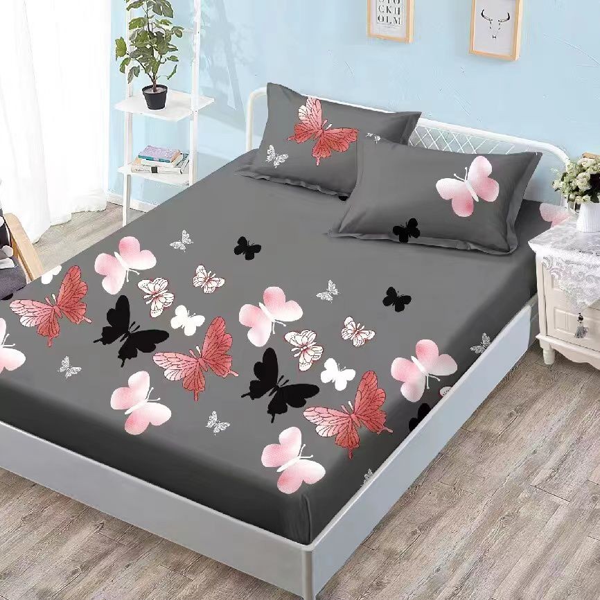 husa de pat gri cu fluturi husa de pat gri cu fluturi