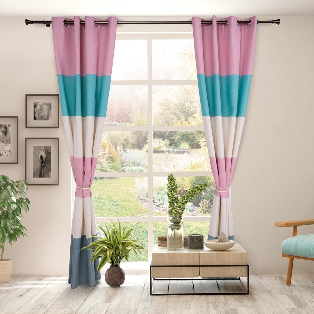 set draperii dungi colorate set draperii dungi colorate