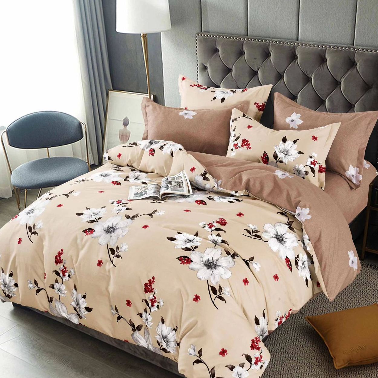 lenjerie bej cu floricele lenjerie bej cu floricele