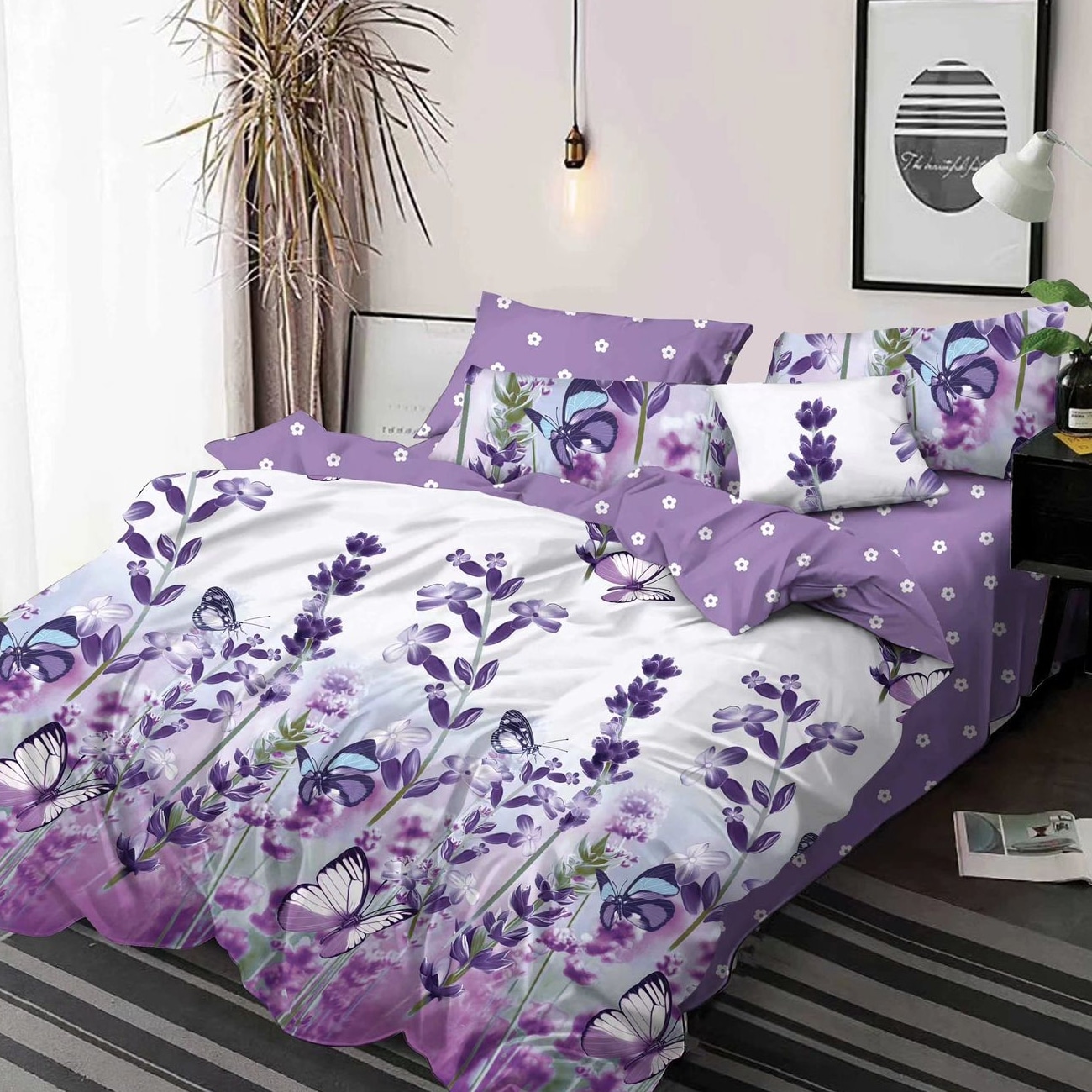 lenjerie mov cu lavanda lenjerie mov cu lavanda