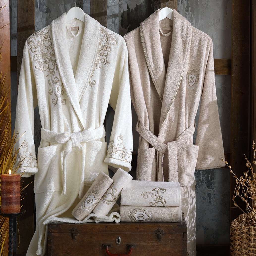 ANEMON-NAKISLI-BAMBU-BORNOZ-SETI-KREM-S.KAHVE_ ANEMON-NAKISLI-BAMBU-BORNOZ-SETI-KREM-S.KAHVE_