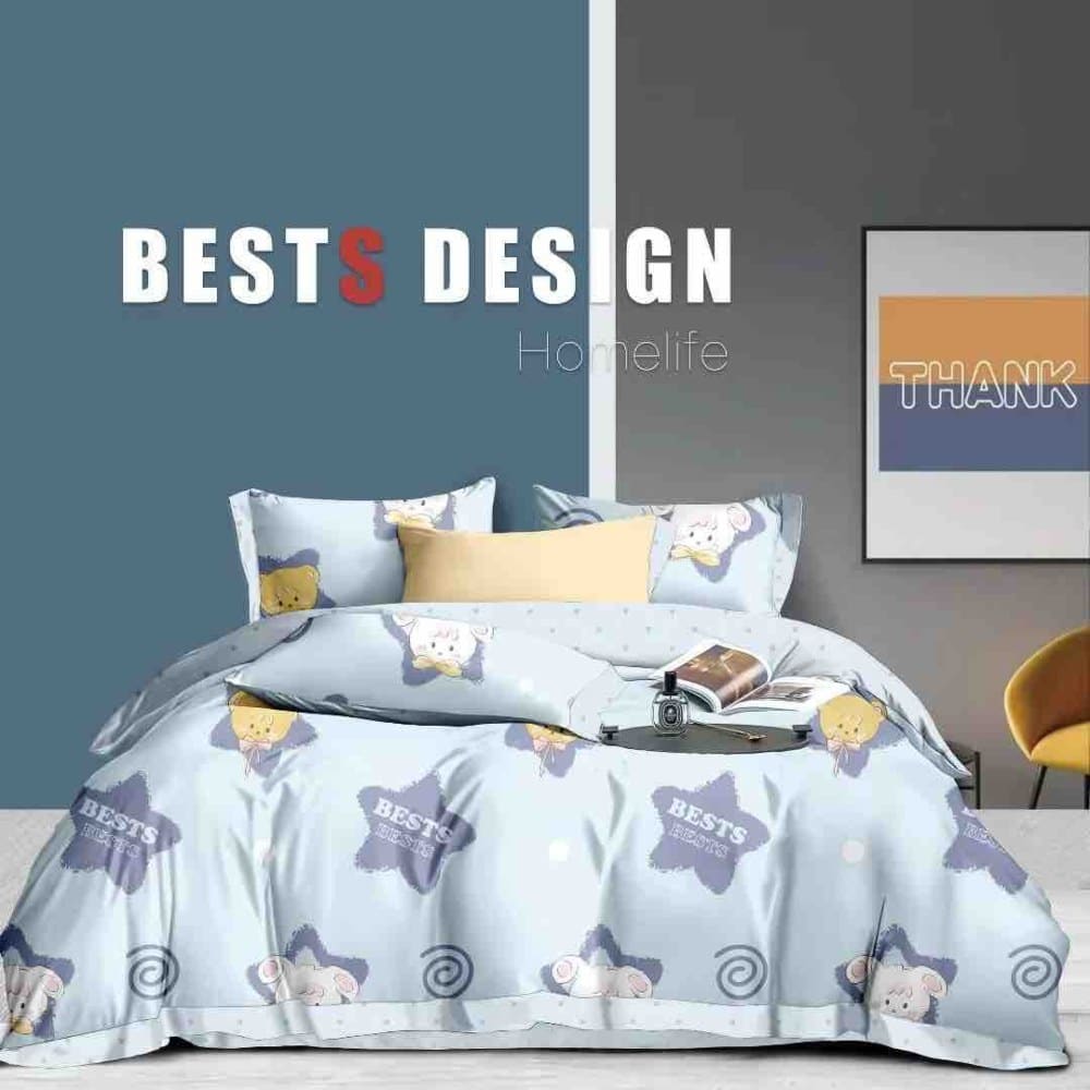 lenejrie de pat finet bleu cu stelute lenejrie de pat finet bleu cu stelute