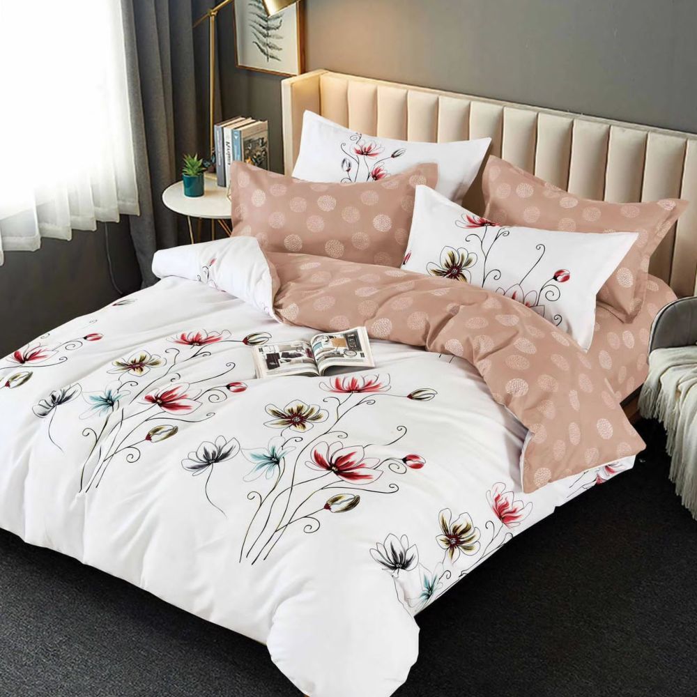 lenjerie alb bej cu flori lenjerie alb bej cu flori