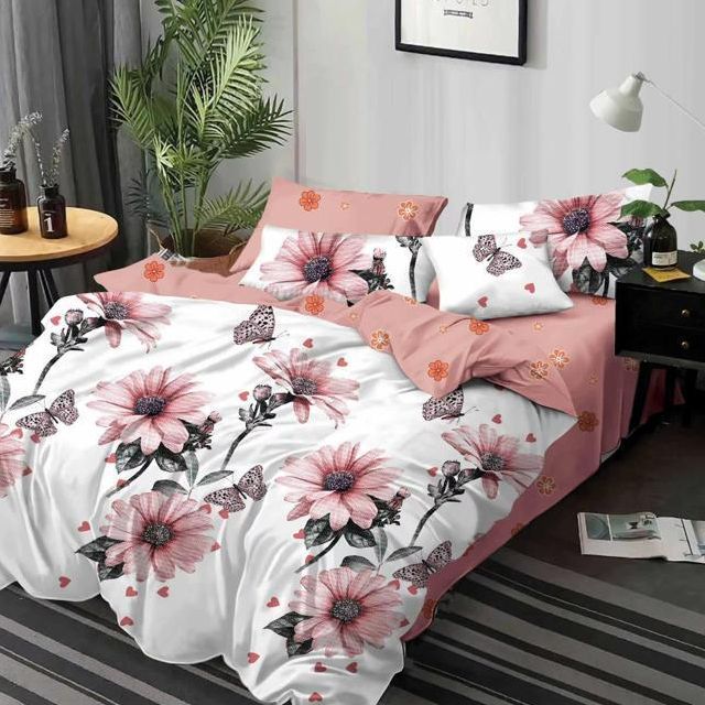 lenjerie alb somon cu flori lenjerie alb somon cu flori