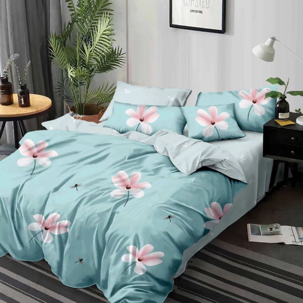 lenjerie bleu cu flori lenjerie bleu cu flori