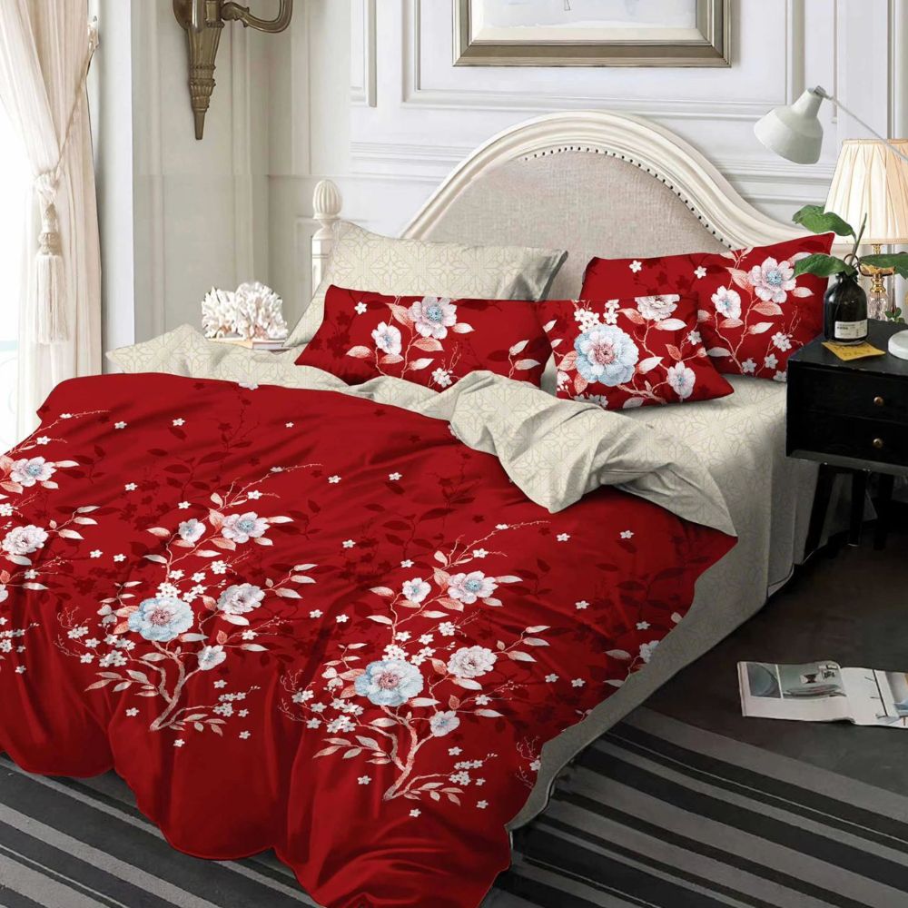 lenjerie rosie cu crem si flori lenjerie rosie cu crem si flori