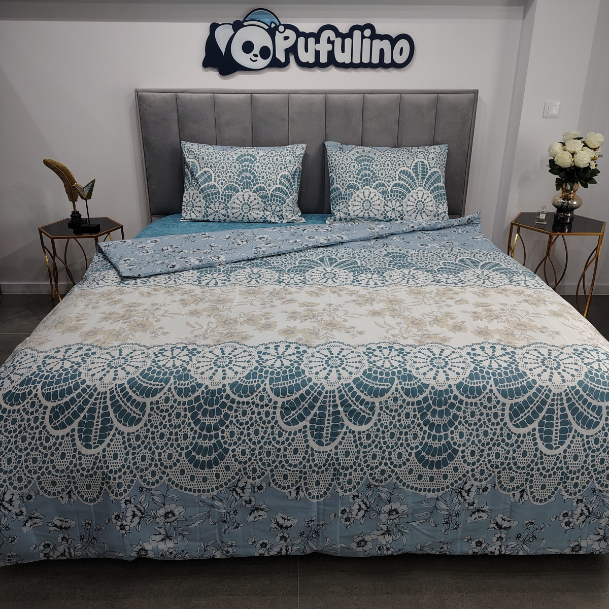 Lenjerie de Pat din Bumbac Ranforce Pat 2 Persoane PUF122989 cearceaf pilota integral Lenjerie de Pat din Bumbac Ranforce Pat 2 Persoane PUF122989 cearceaf pilota integral