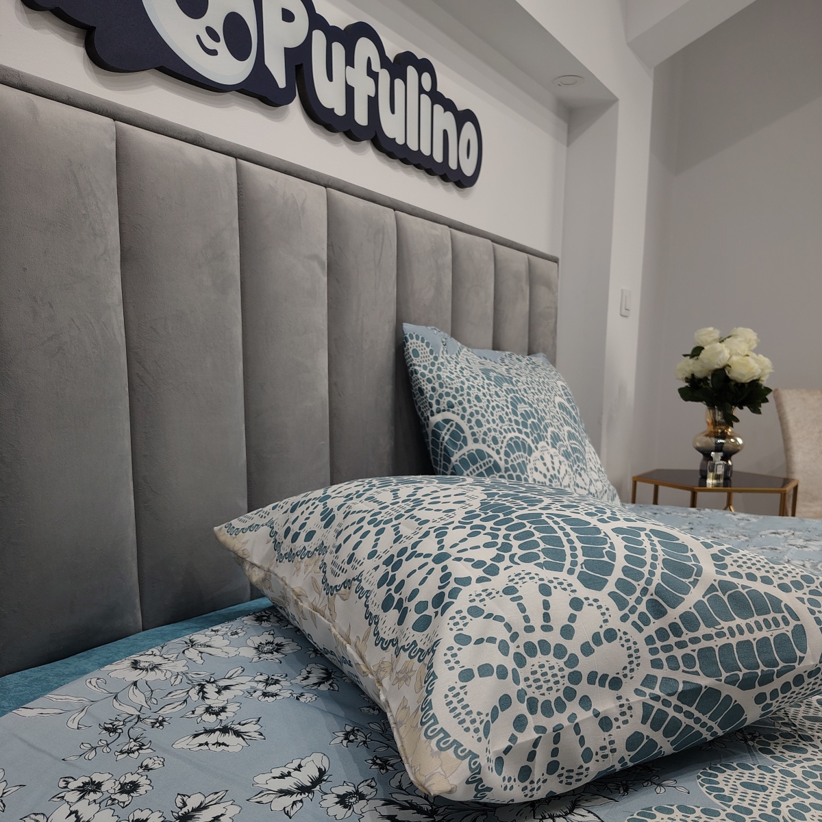 Lenjerie de Pat din Bumbac Ranforce Pat 2 Persoane PUF122989 perne Lenjerie de Pat din Bumbac Ranforce Pat 2 Persoane PUF122989 perne