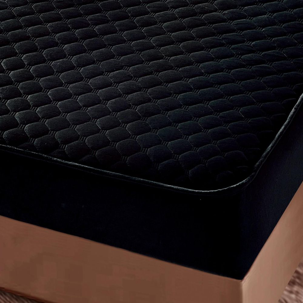 husa de pat catifea negru 2 husa de pat catifea negru