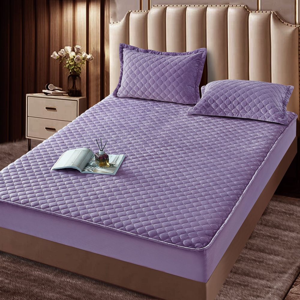 husa de pat catifea violet husa de pat catifea violet