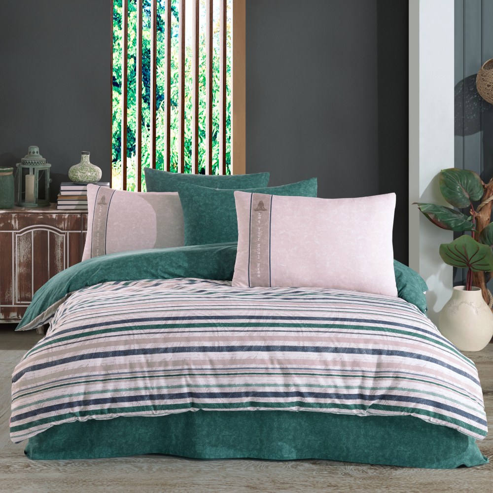 lenjerie bumbac ranforce Clara-Yesil lenjerie bumbac ranforce Clara-Yesil