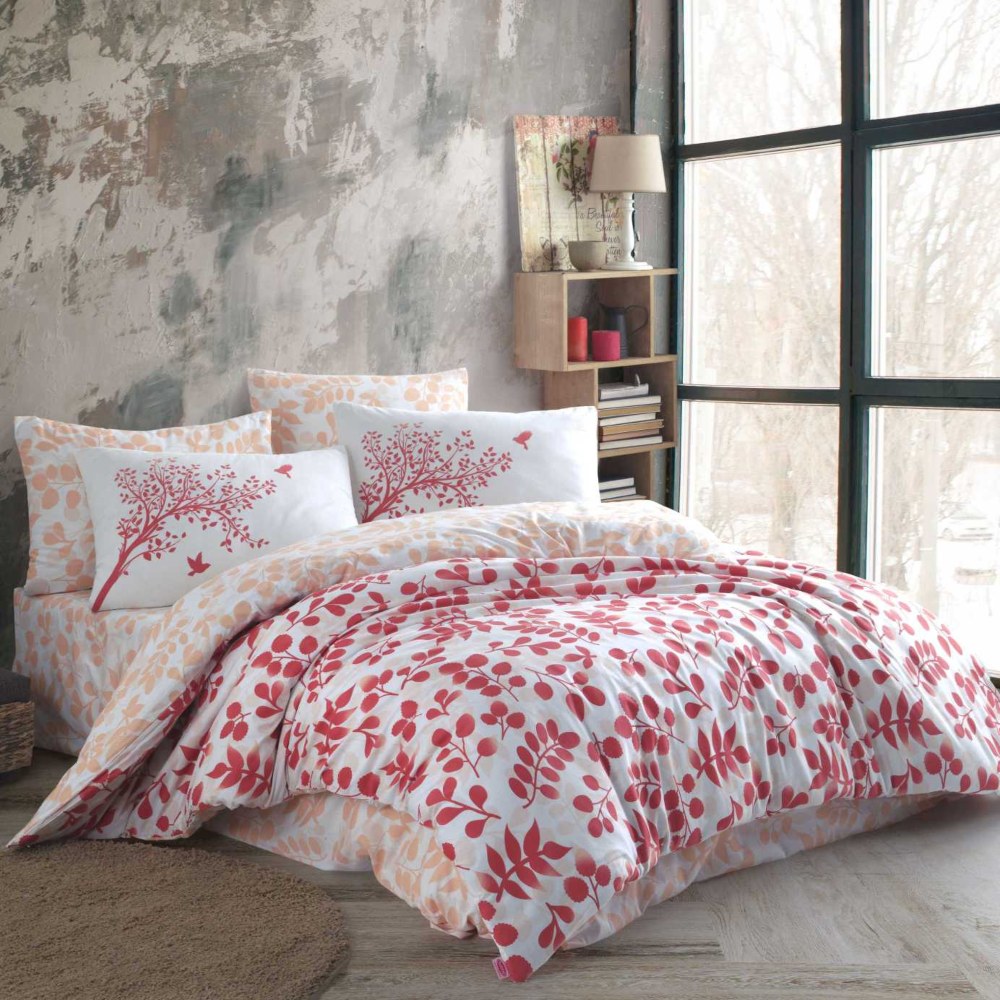 lenjerie bumbac ranforce Silvia-Kirmizi lenjerie bumbac ranforce Silvia-Kirmizi