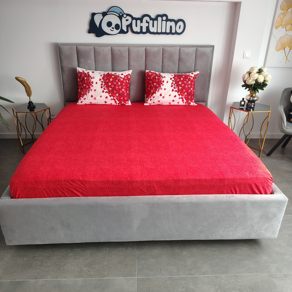 lenjerie de pat ranforce alba cu inimioare lenjerie de pat ranforce alba cu inimioare