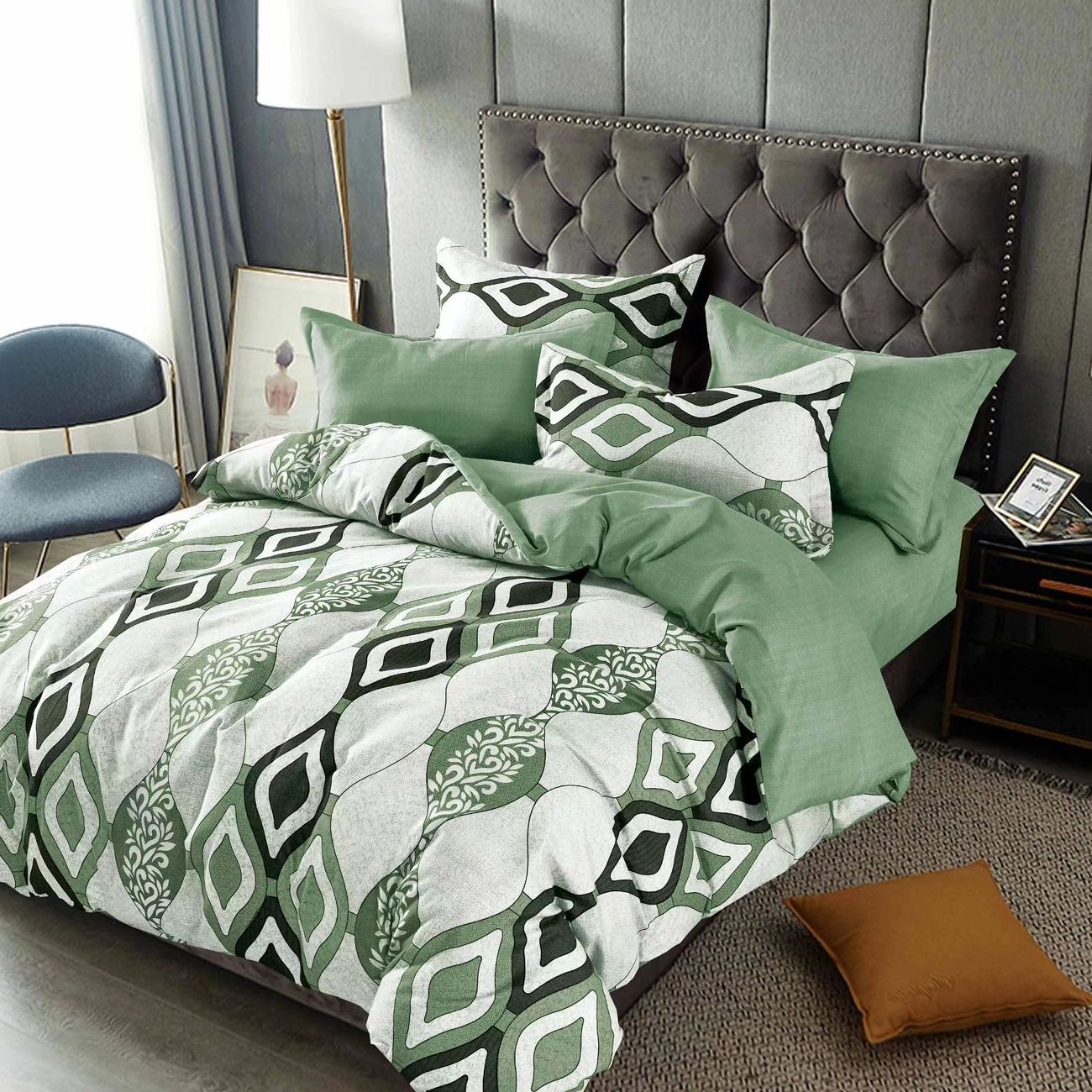 lenjerie verde cu diamante lenjerie verde cu diamante