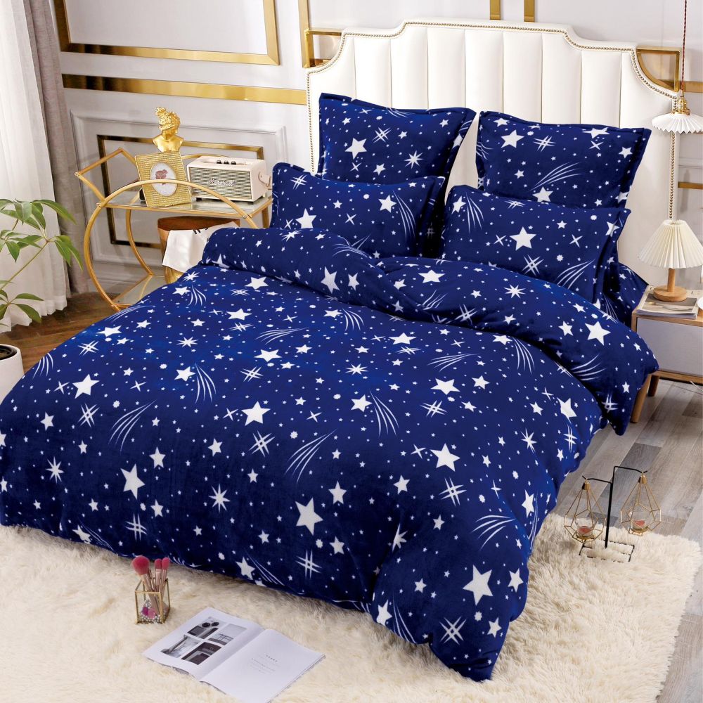 lenjerie cocolino albastra cu stelute lenjerie cocolino albastra cu stelute