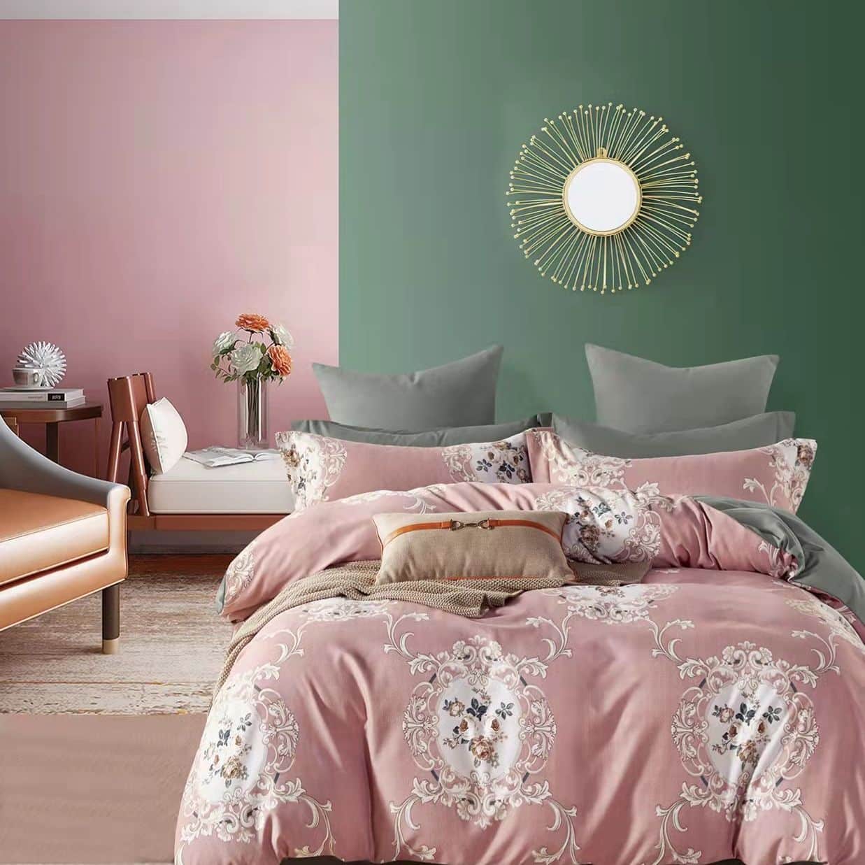 lenjerie somon cu model abstract lenjerie somon cu model abstract