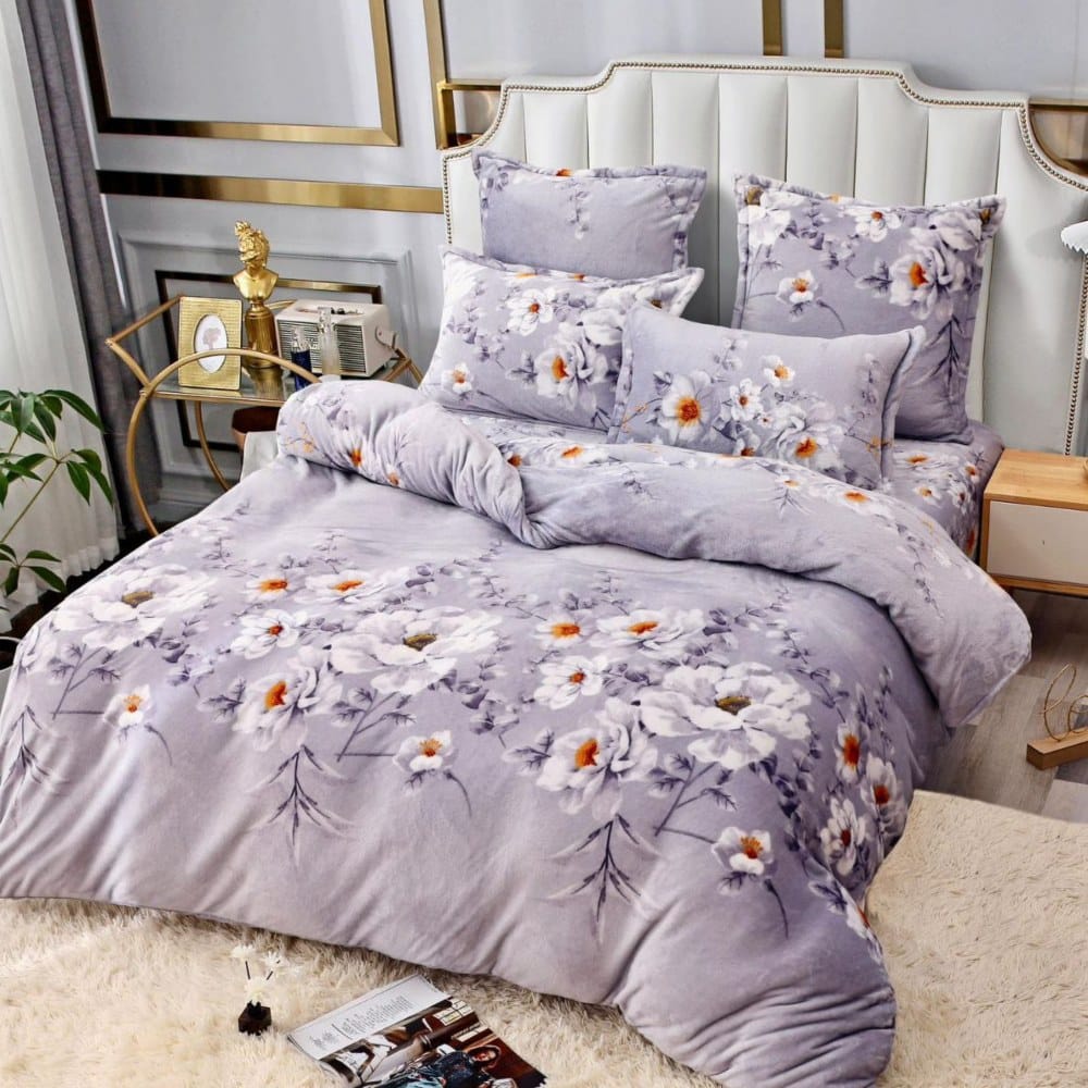 lenjerie cocolino lila cu flori lenjerie cocolino lila cu flori