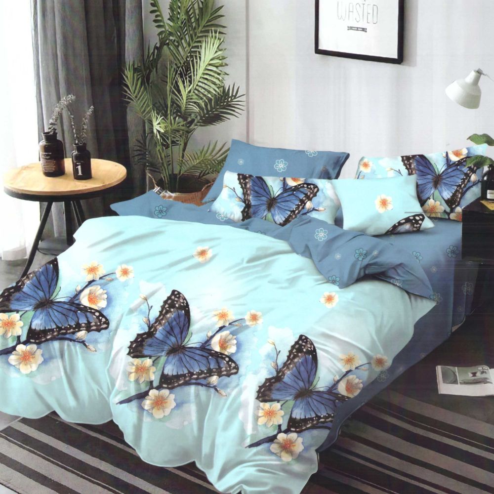 lenjerie bleu cu fluturi lenjerie bleu cu fluturi