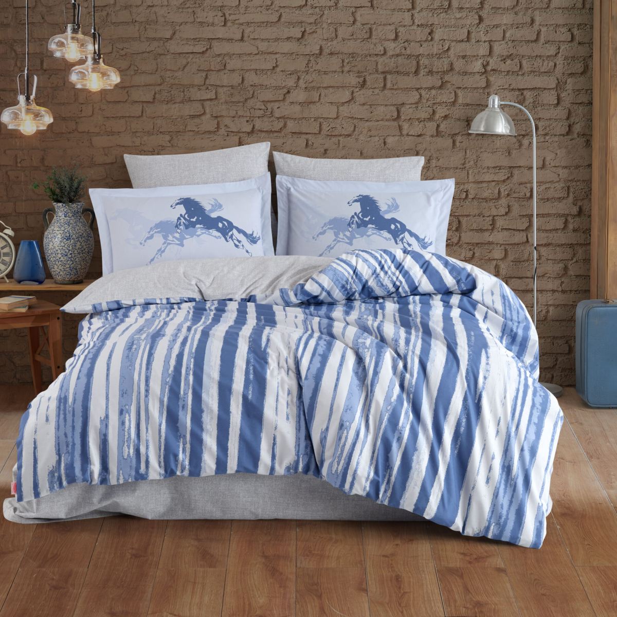 lenjerie bumbac poplin hobby cascade mavi lenjerie bumbac poplin hobby cascade mavi