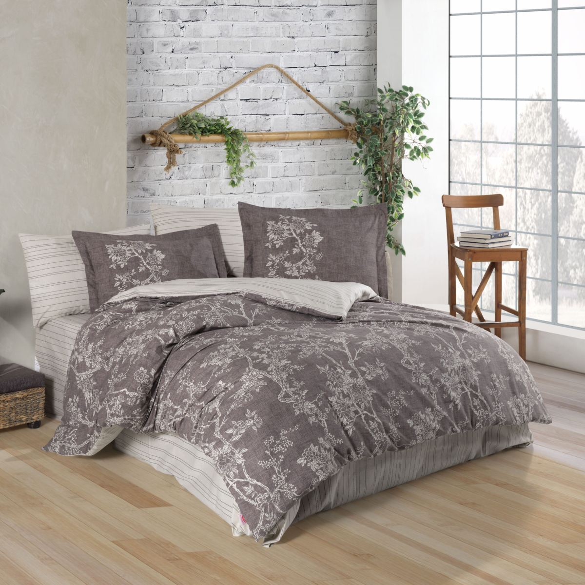 lenjerie bumbac poplin hobby dream kahve lenjerie bumbac poplin hobby dream kahve