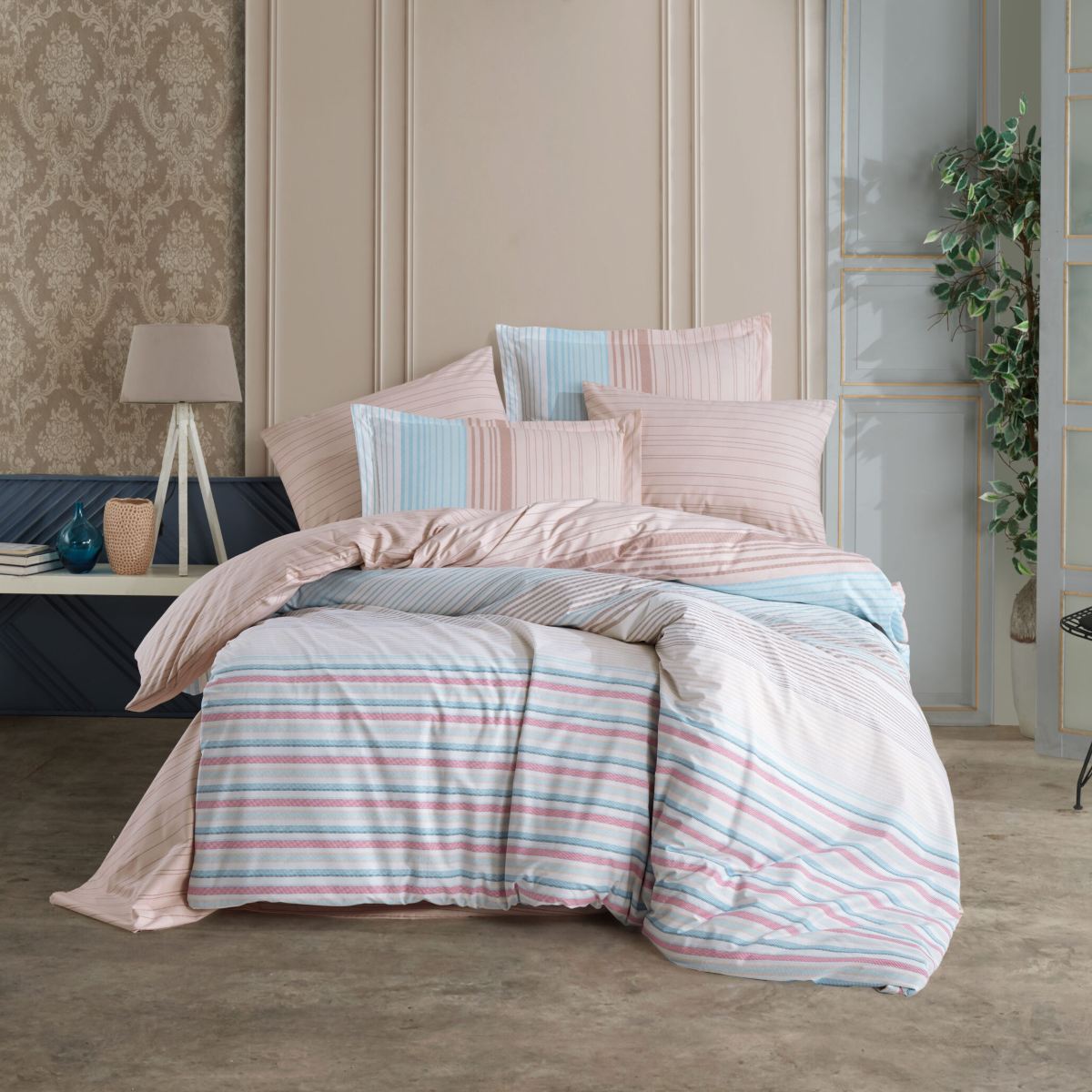 lenjerie bumbac poplin hobby trella turcoaz lenjerie bumbac poplin hobby trella turcoaz