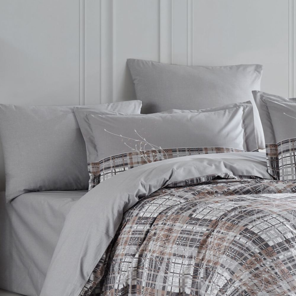 lenjerie bumbac poplin lucia gri aproape