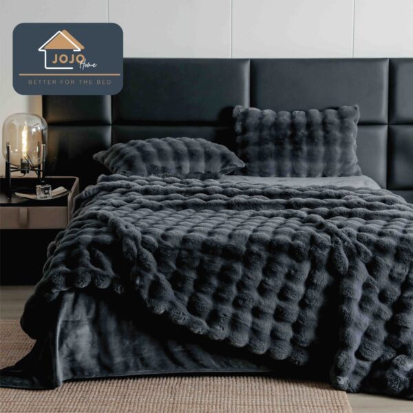 lenjerie de lux blanita iepure gri inchis