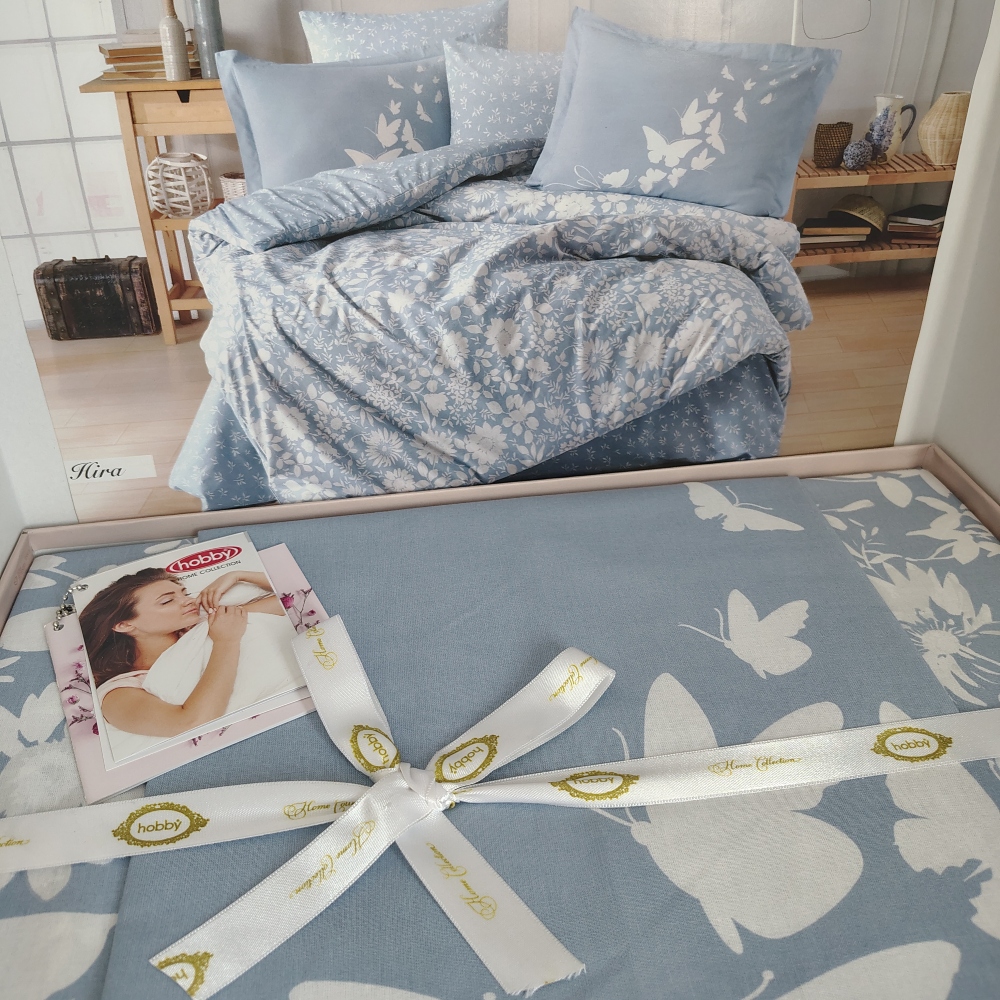 lenjerie de pat bumbac poplin albastra (2) lenjerie de pat bumbac poplin albastra