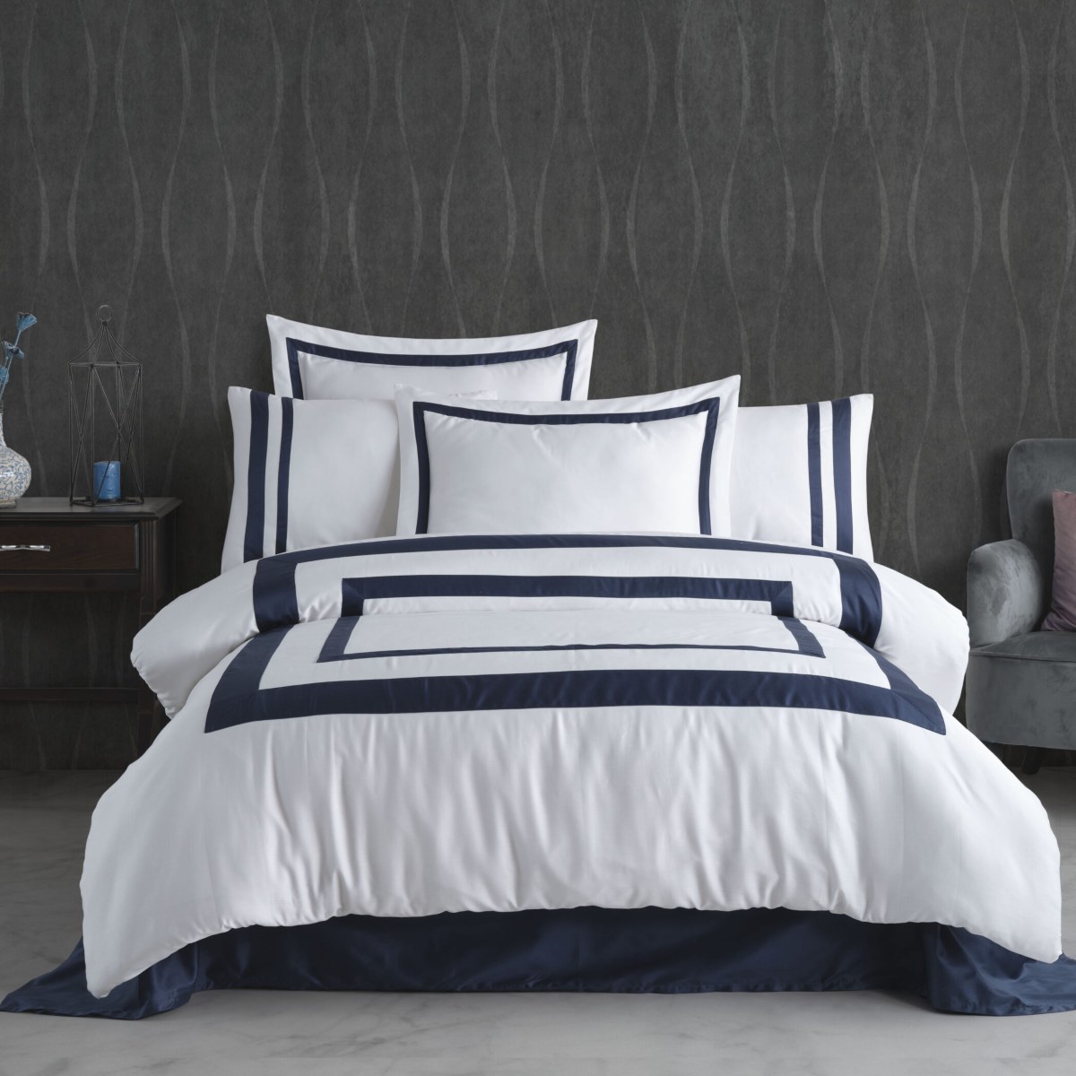 lenjerie de pat dantela vitali albastru lenjerie de pat dantela vitali albastru