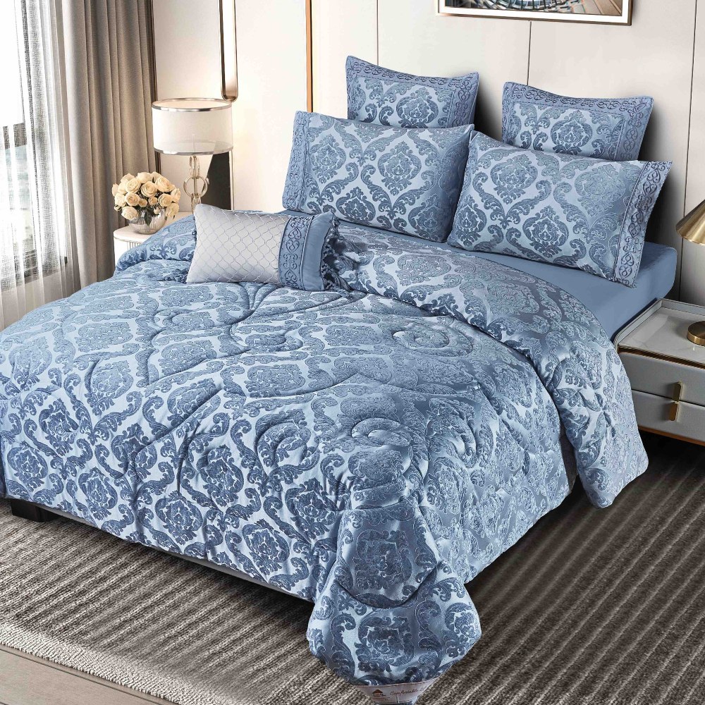 set luxury jacquard 7 piese albastru principal set luxury jacquard 7 piese albastru principal