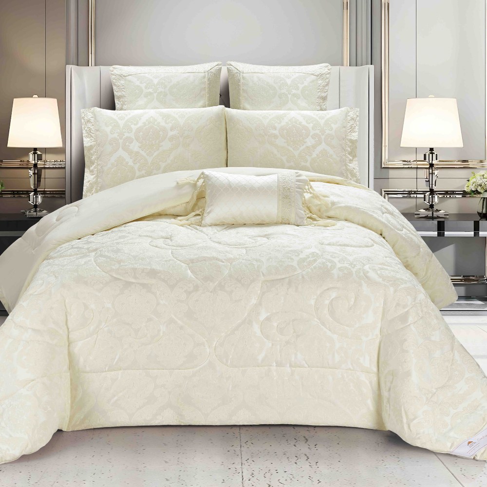 set luxury jacquard 7 piese crem set luxury jacquard 7 piese crem
