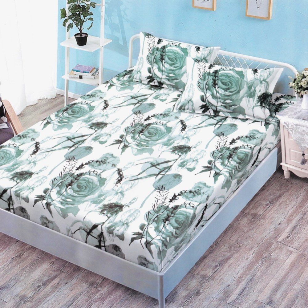 husa de pat finet cu trandafiri verzi husa de pat finet cu trandafiri verzi