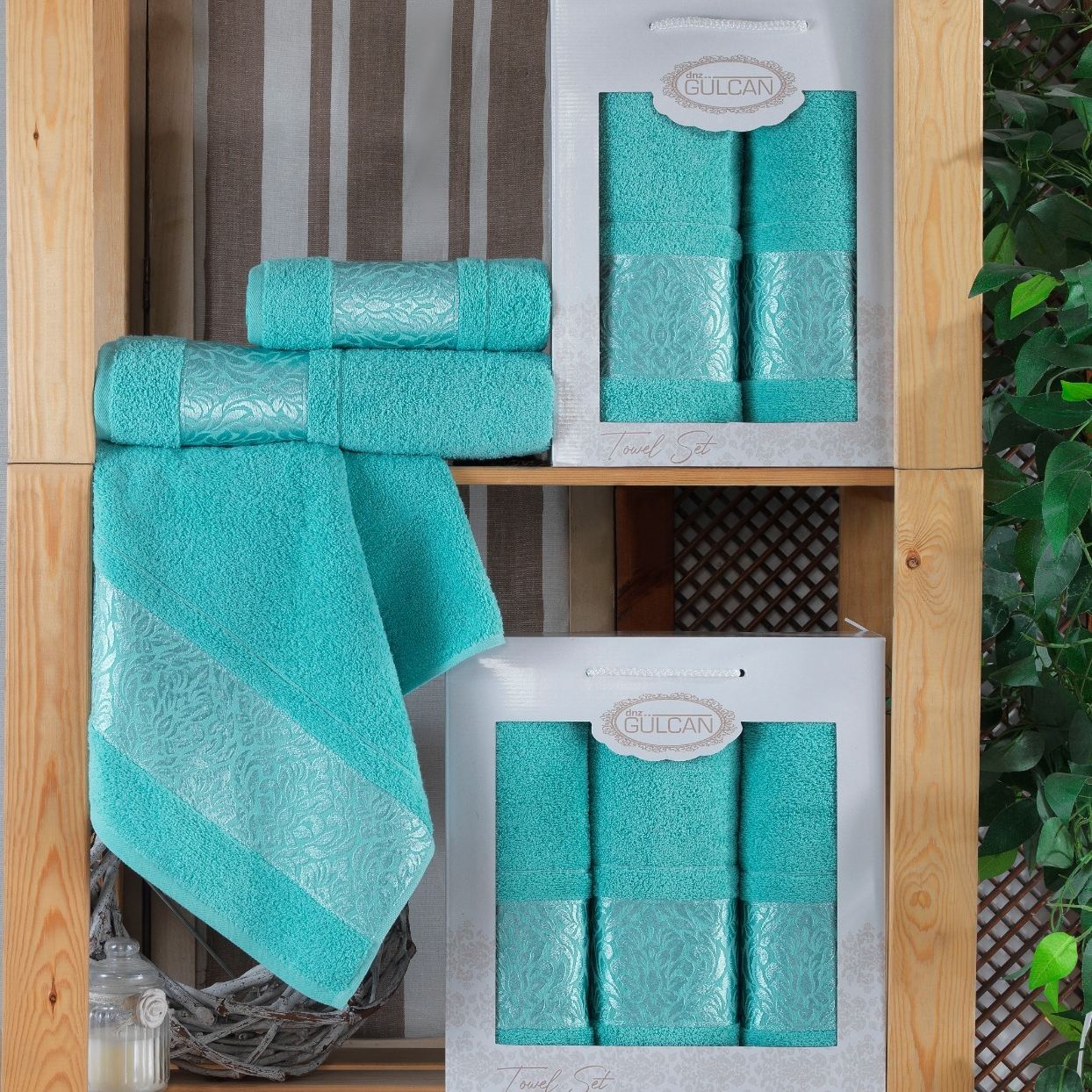 set prosoape 2 mici, 1 mare - turcoaz set prosoape 2 mici, 1 mare - turcoaz