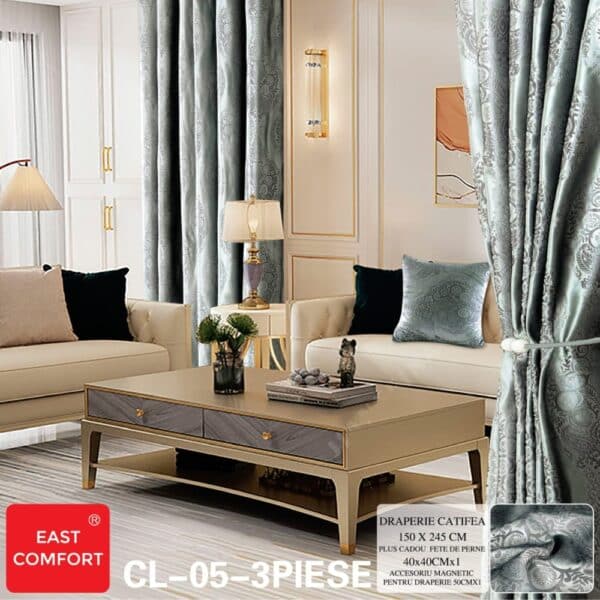 draperie catifea gri