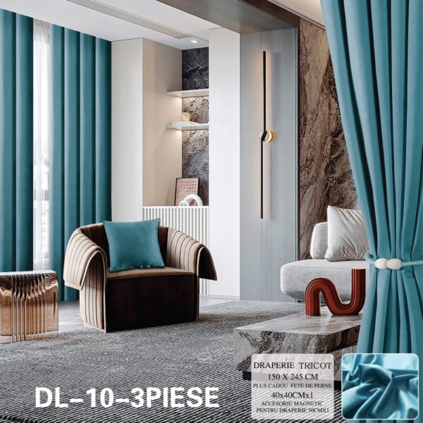 draperie tricot turcoaz