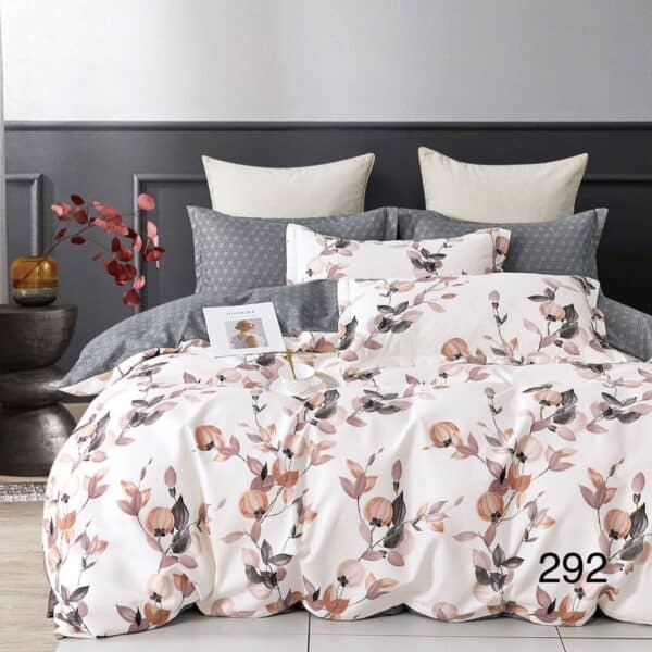 lenjerie de pat finet crem cu flori