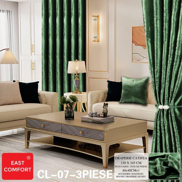 set draperie catifea Verde