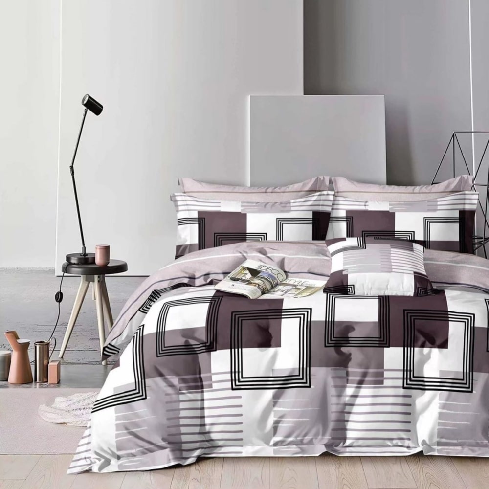 lenjerie de pat finet cu forme geometrice lenjerie de pat finet cu forme geometrice