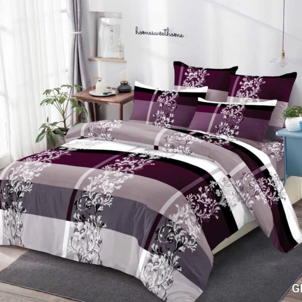 lenjerie de pat finet multicolora cu oranamente